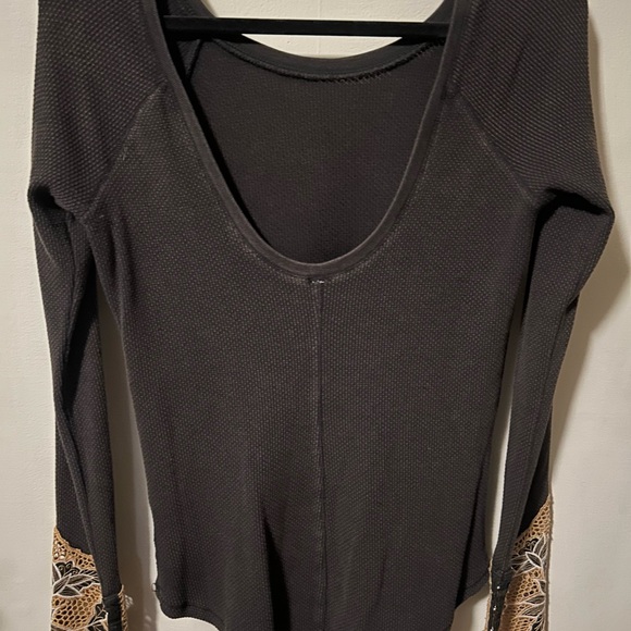 Free People Bali Babe Embroidered Mesh Cuff Thermal Top - Picture 6 of 12